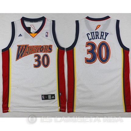 Camiseta retro Curry #30 Golden State Warriors Blanco - Haga un click en la imagen para cerrar